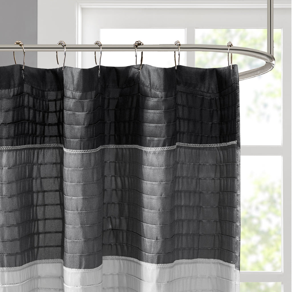 Madison Park Faux Silk Shower Curtain