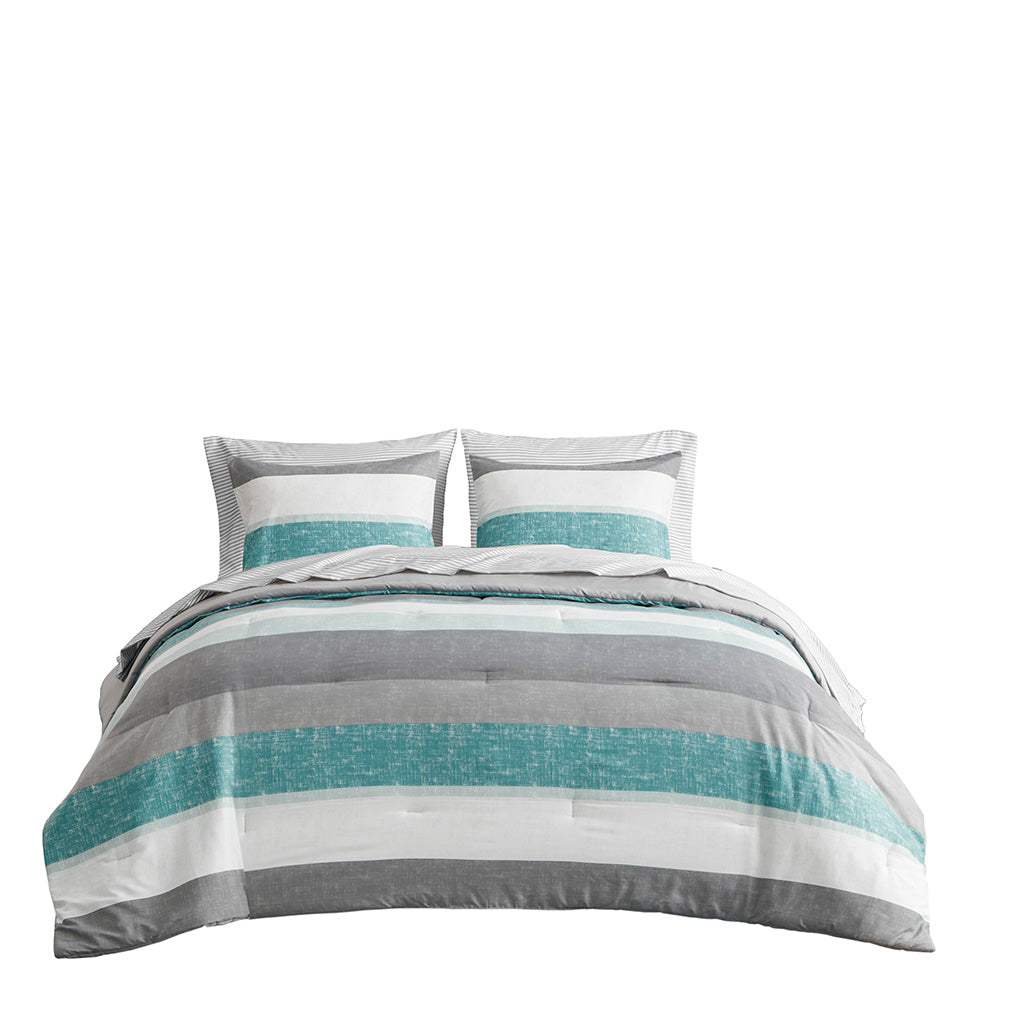 Madison Park Essentials Stripe Comforter Set with Bed Sheets