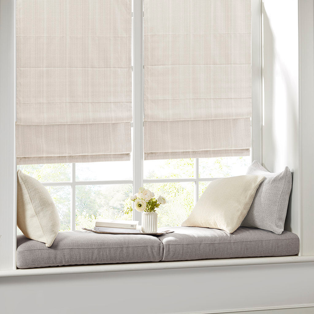 Madison Park Basketweave Room Darkening Cordless Roman Shade