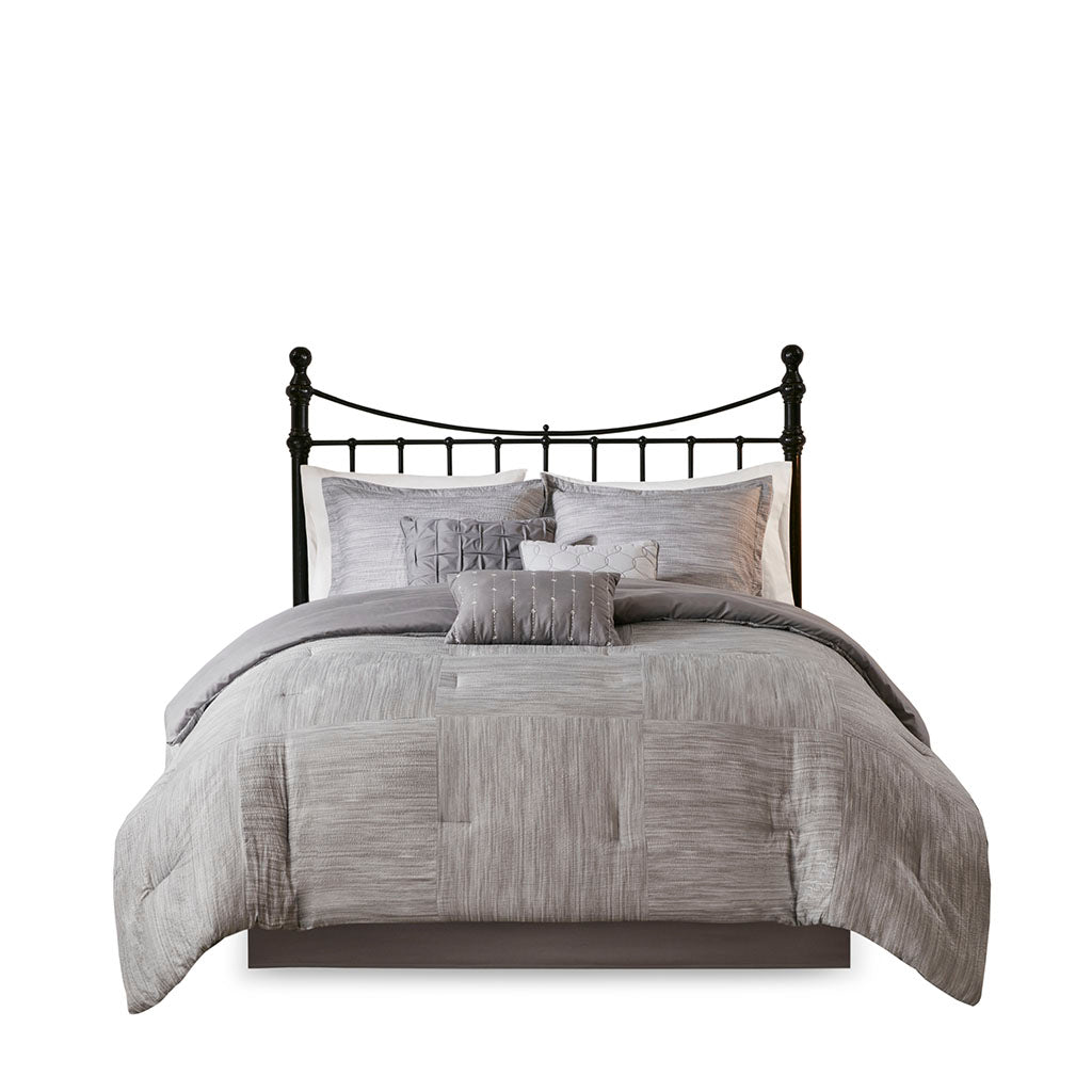 Madison Park 7 Piece Printed Seersucker Comforter Set