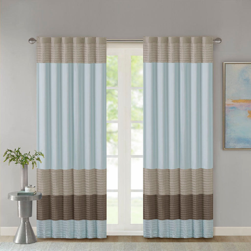 Madison Park Polyoni Pintuck Curtain Panel