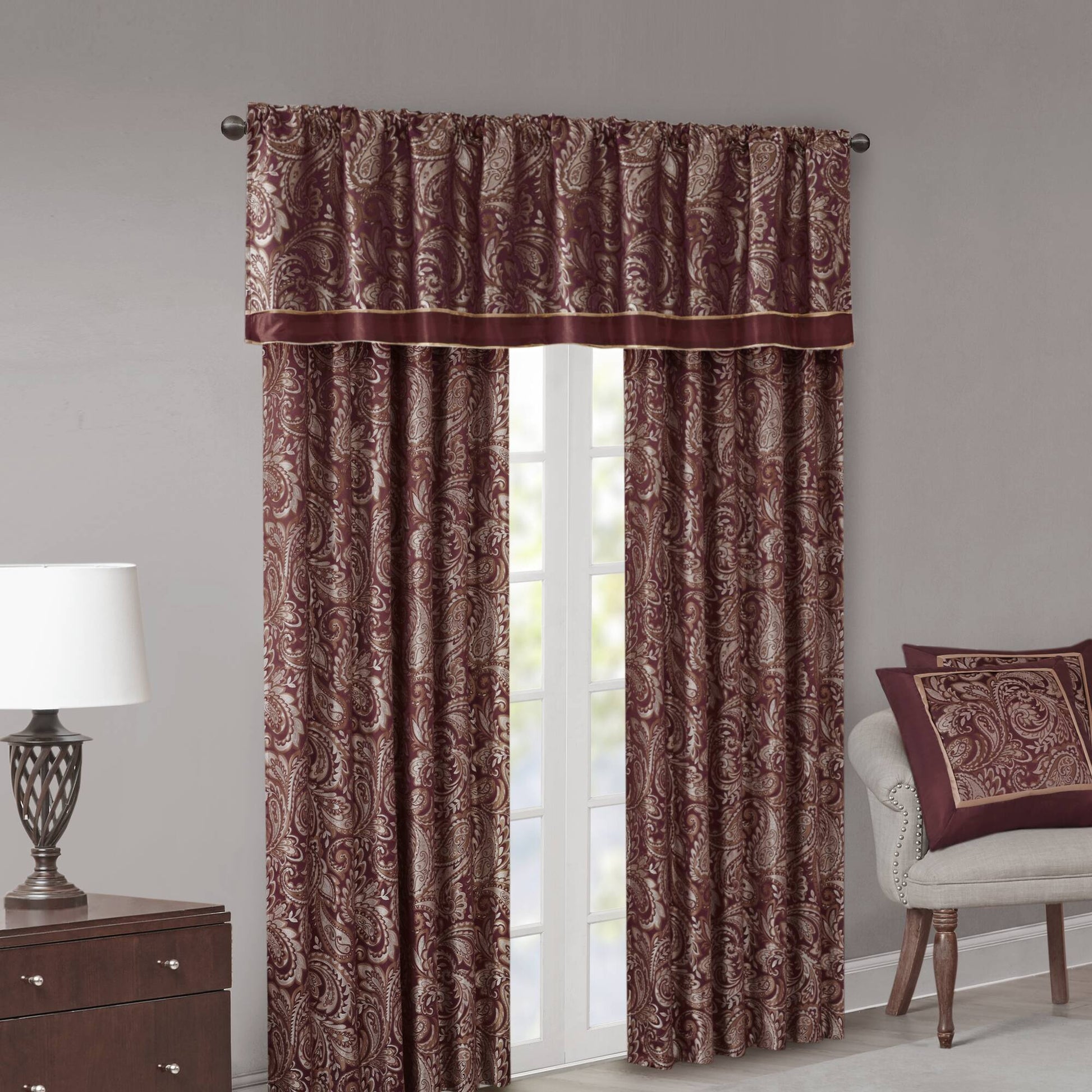 Madison Park Jacquard Curtain Panel Pair