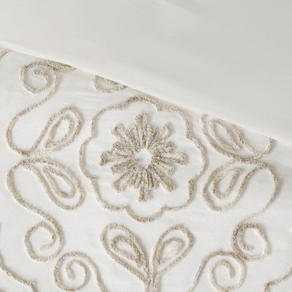 Madison Park 3 Piece Tufted Cotton Chenille Duvet Cover Set