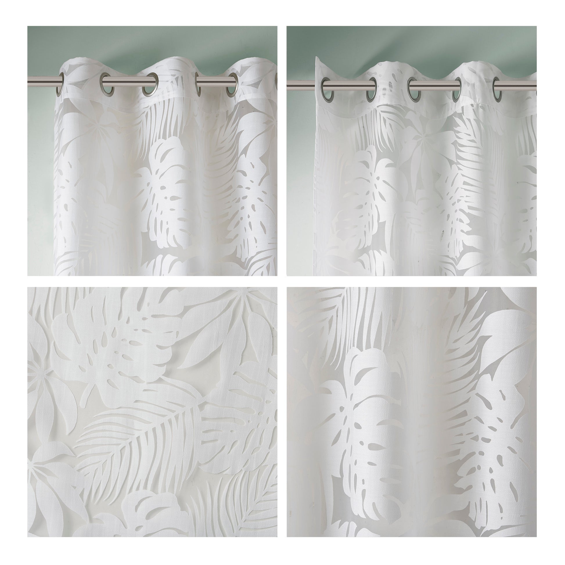 Madison Park Palm Leaf Burnout Window Sheer