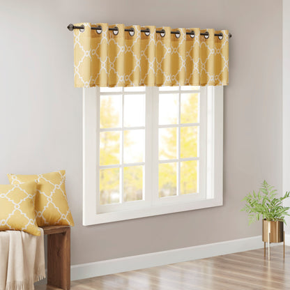 Madison Park Fretwork Print Grommet Top Window Valance