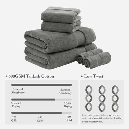 Madison Park Signature Cotton 6 Piece Bath Towel Set