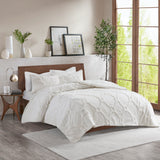 Pacey 3-Piece Tufted Cotton Chenille Geometric Comforter Set
