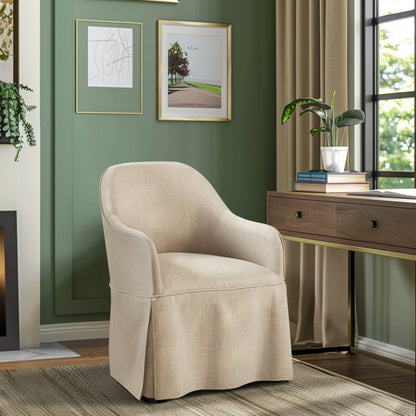 Madison Park Skirted Dining Arm Chair with Casters