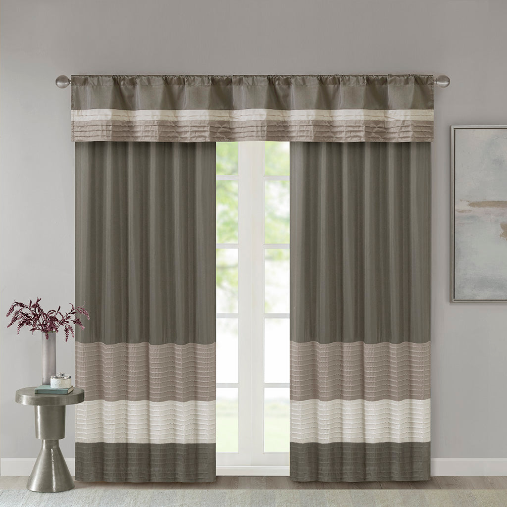 Madison Park Polyoni Pintuck Curtain Panel