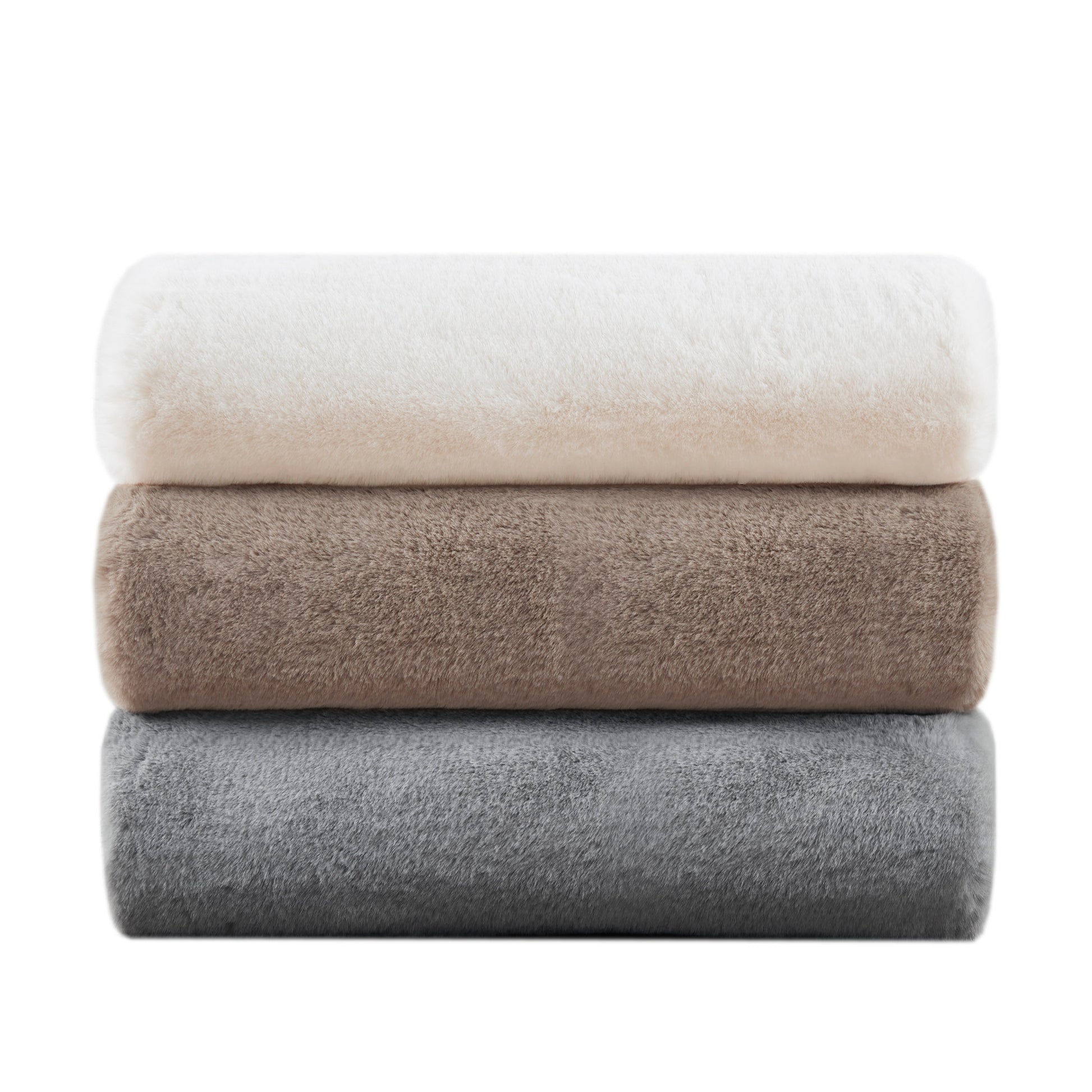 Madison Park Solid Premium Faux Fur Throw