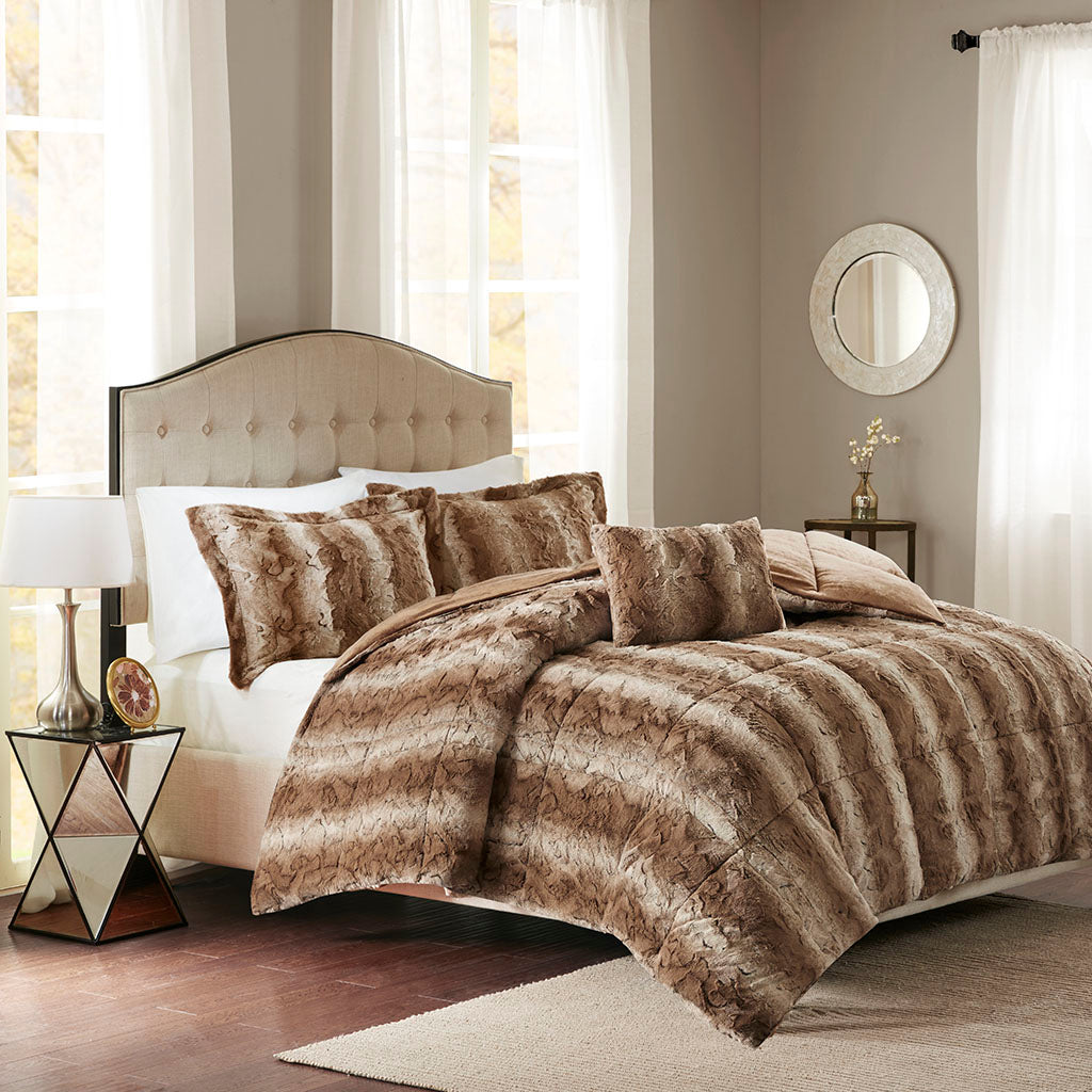 Madison Park 4PC Faux Fur Comforter Set