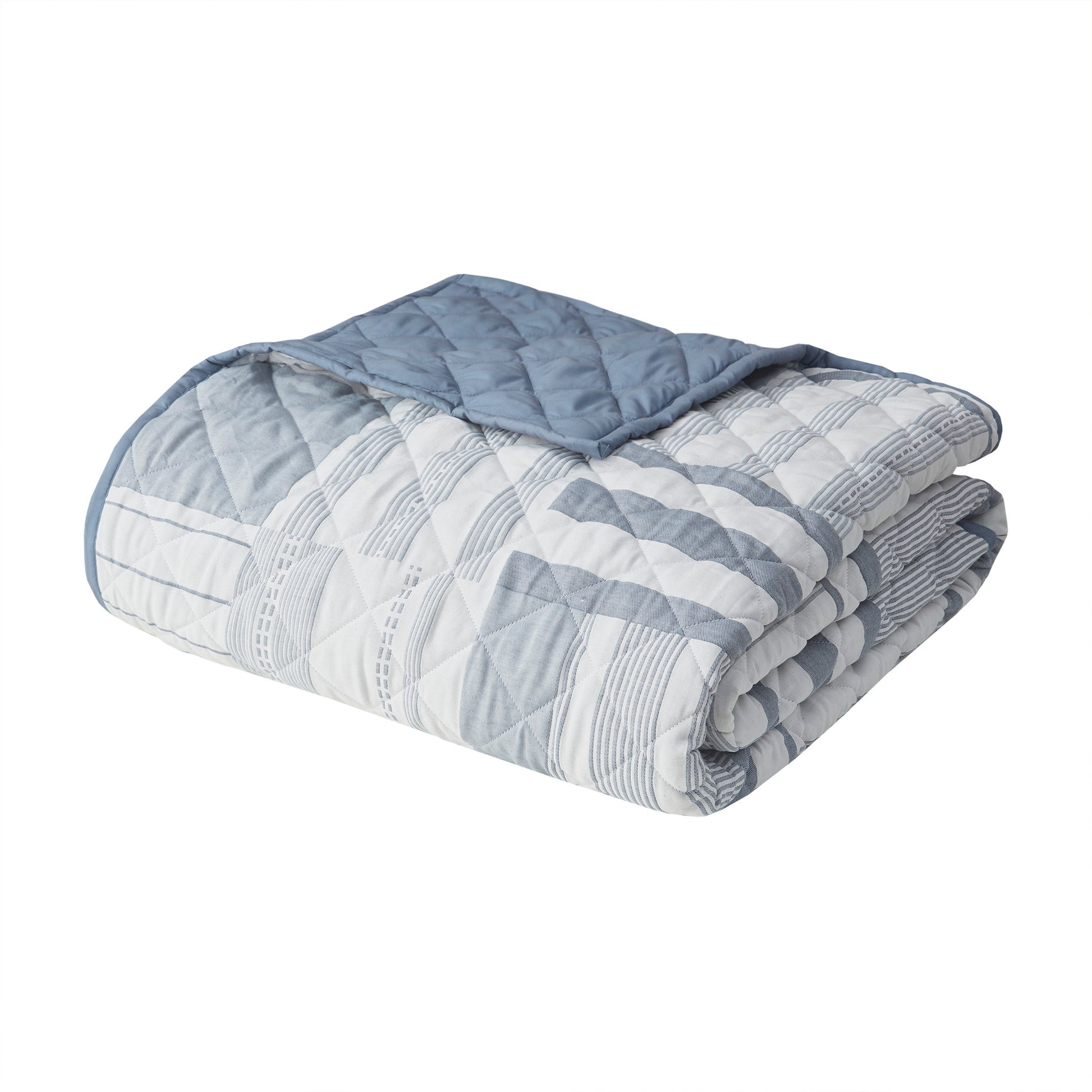 Madison Park 3 Piece Jacquard Patchwork Quilt Set