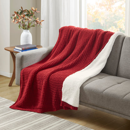 Madison Park Waffle Knit Chenille Throw