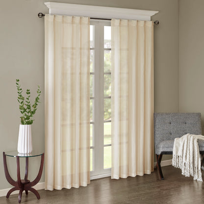 Madison Park Solid Crushed Curtain Panel Pair