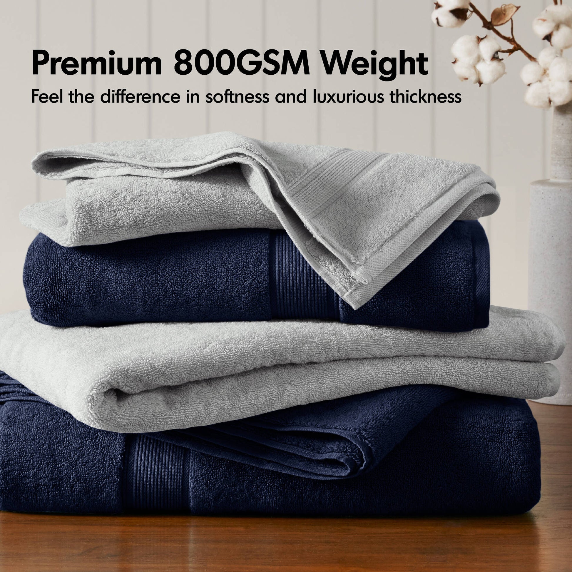 Madison Park Signature 800GSM Ultra-Soft 100% Cotton Absorbent Towel Set