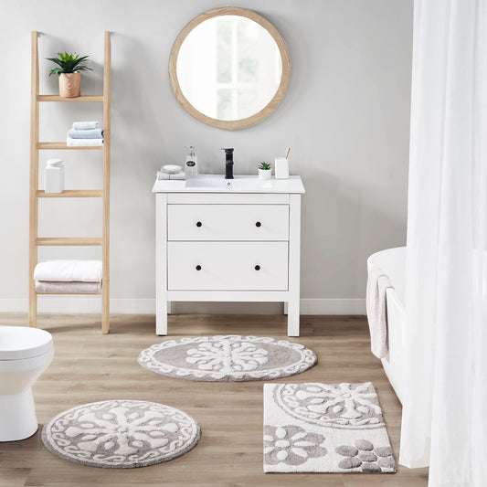 Madison Park Medallion Cotton Tufted Bath Rug