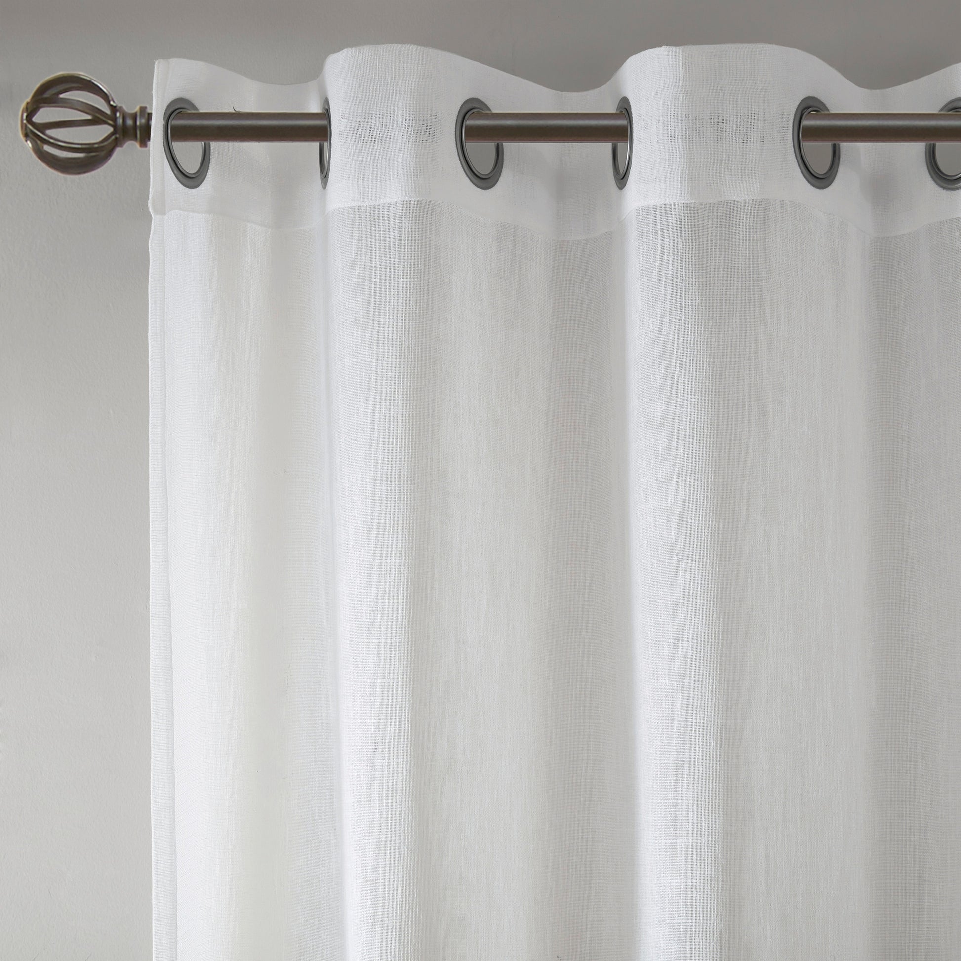 Madison Park Woven Faux Linen Striped Window Sheer