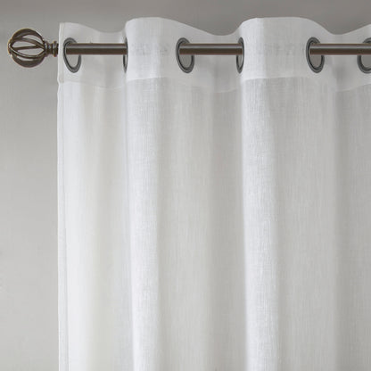 Madison Park Woven Faux Linen Striped Window Sheer