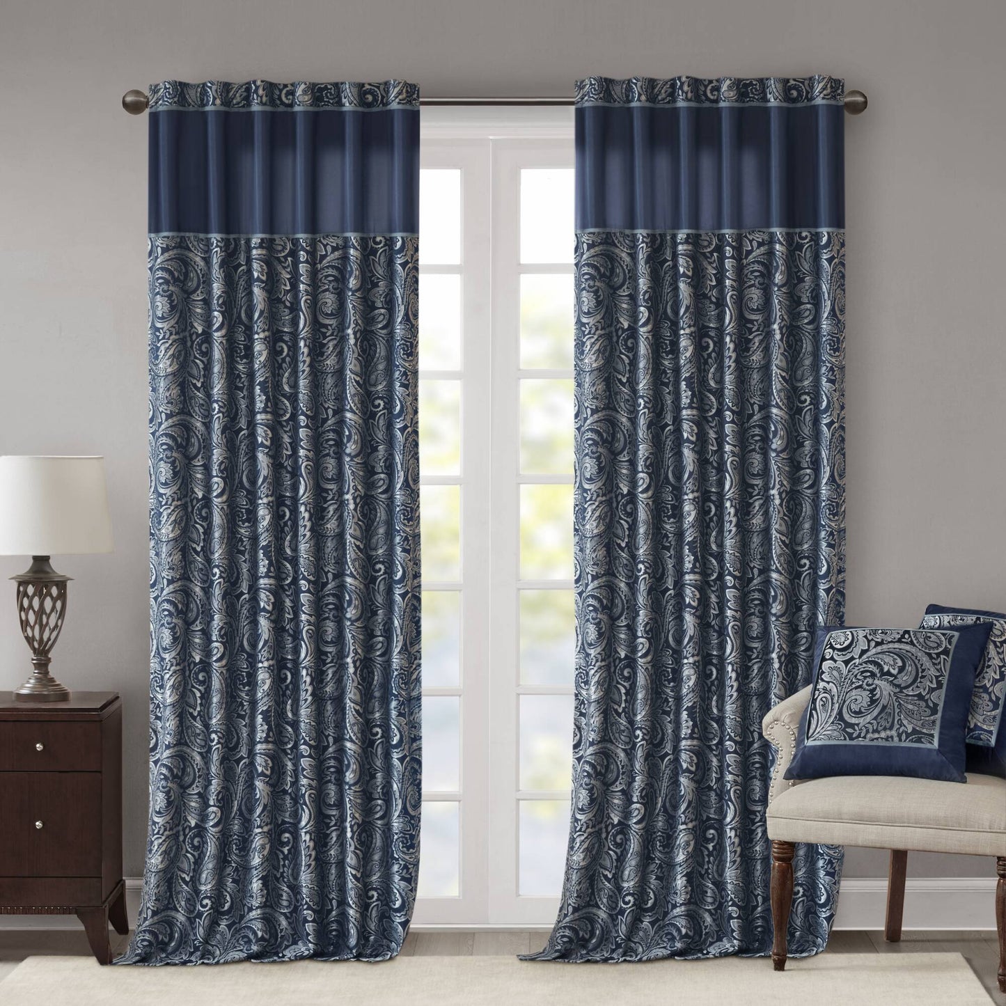 Madison Park Jacquard Curtain Panel Pair