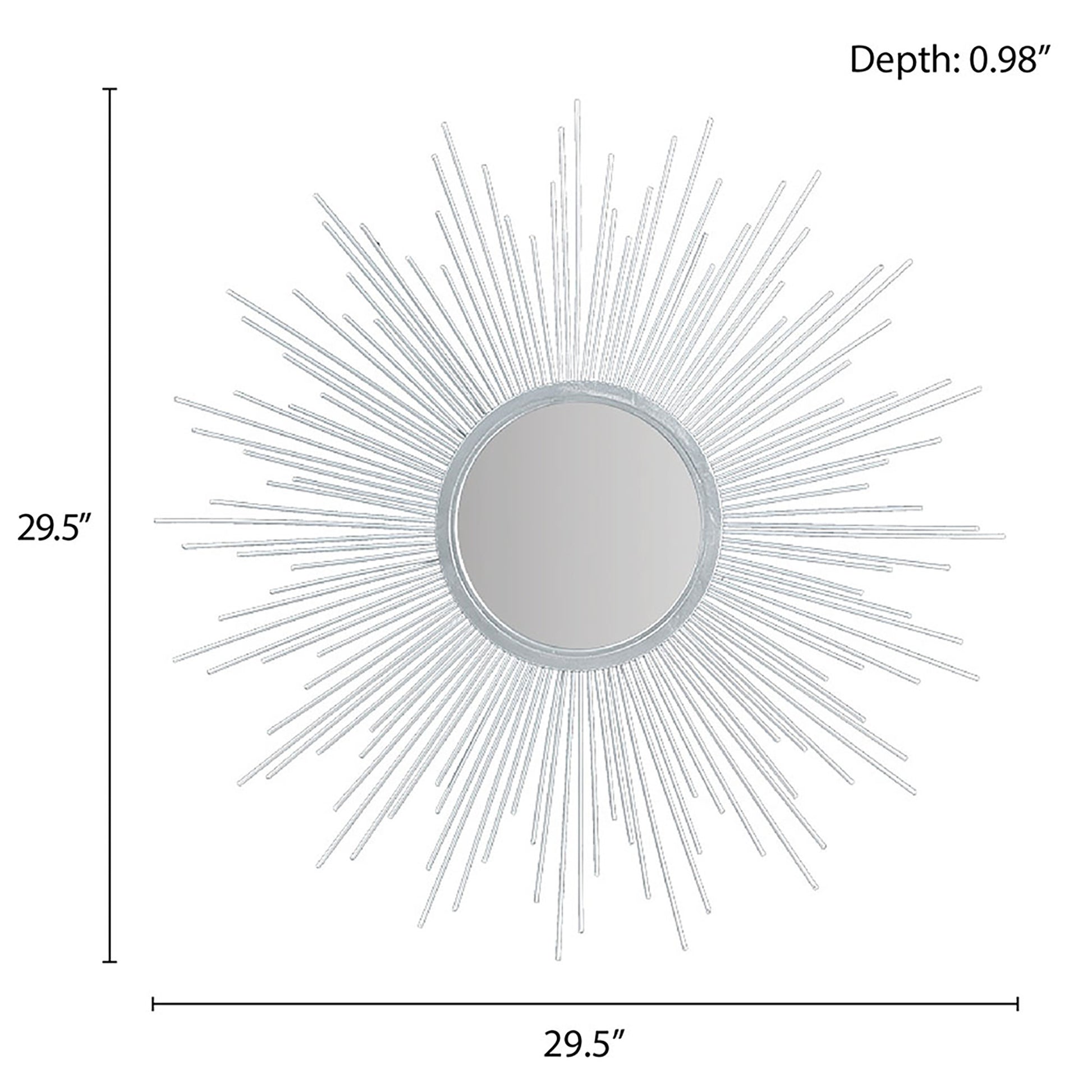 Madison Park Sunburst Wall Decor Mirror 29.5"D