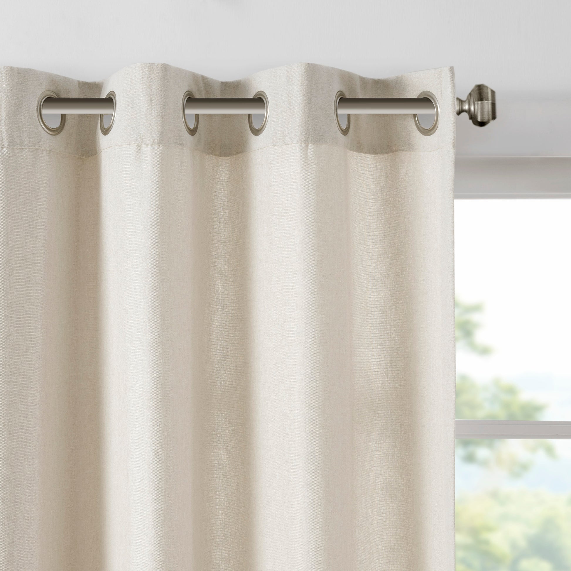Madison Park Solid Piece Dyed Grommet Top Curtain Panel