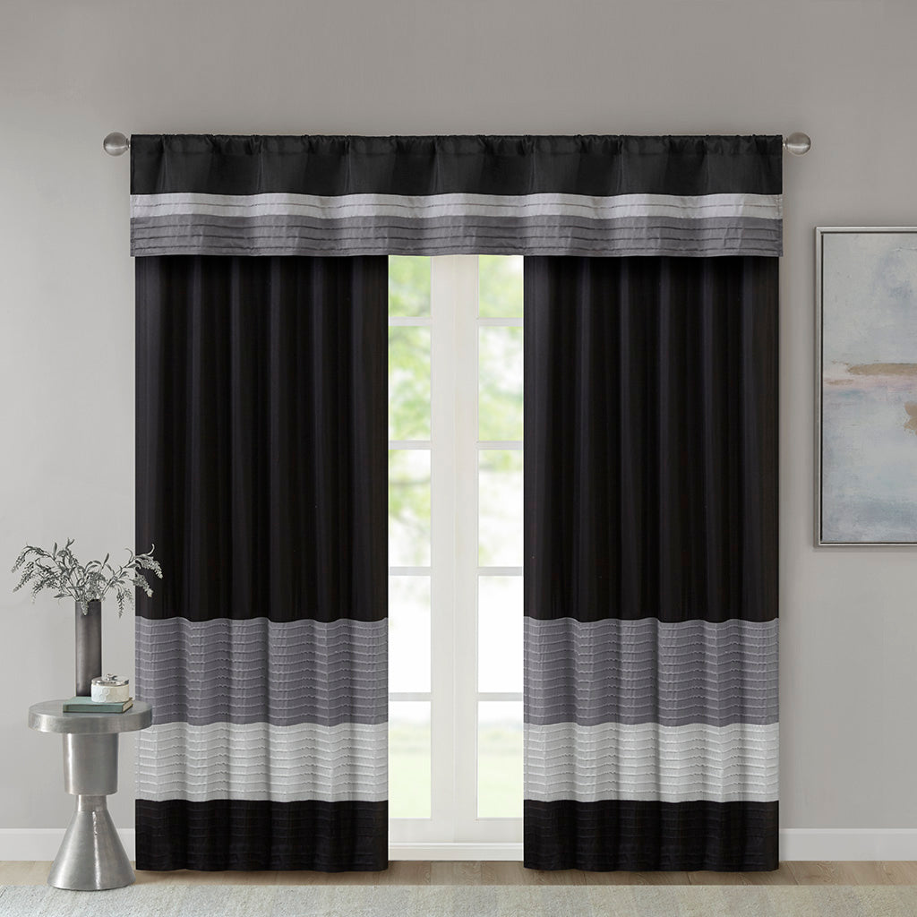 Madison Park Polyoni Pintuck Curtain Panel