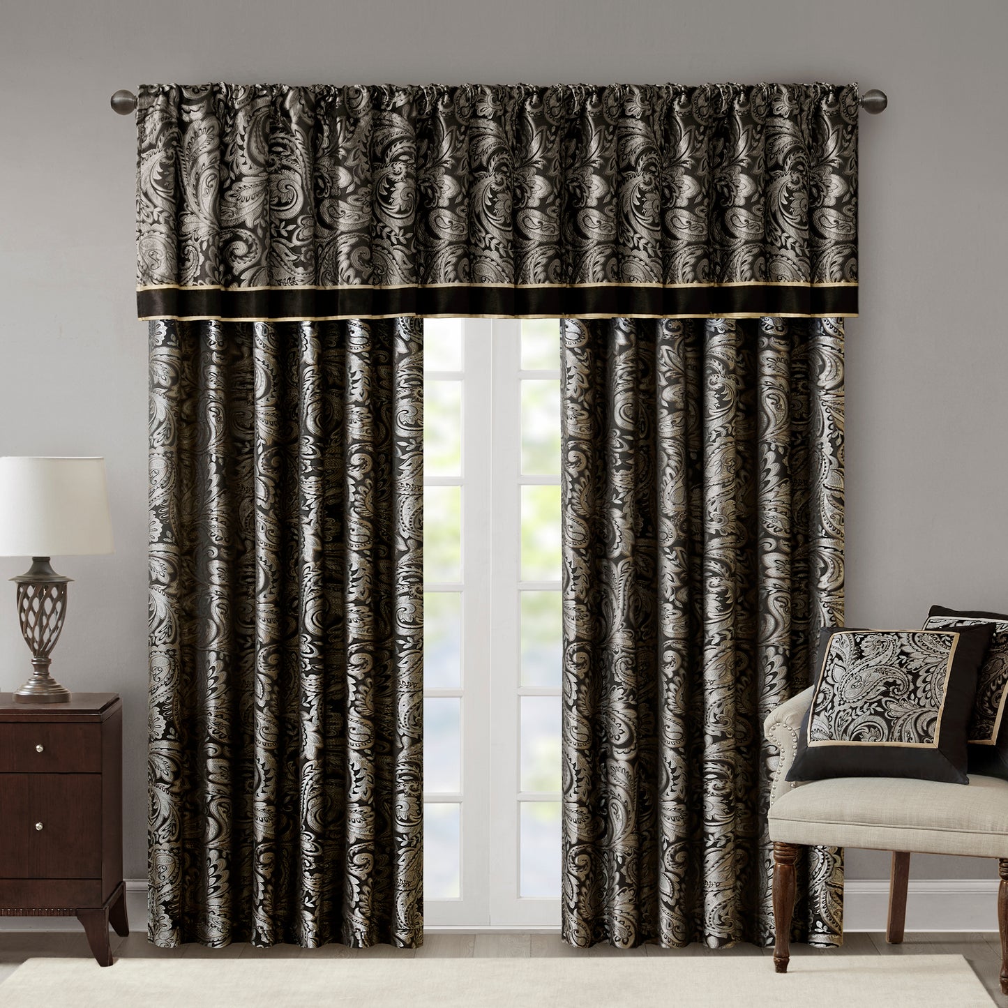 Madison Park Jacquard Window Valance