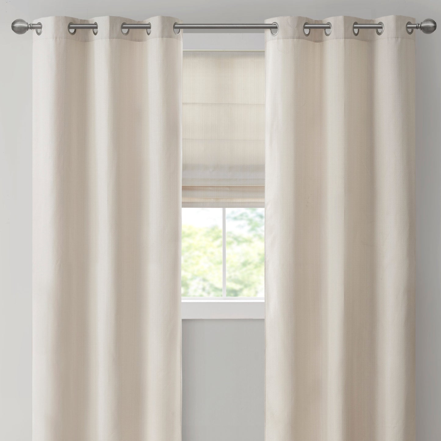 Madison Park Basketweave Room Darkening Cordless Roman Shade