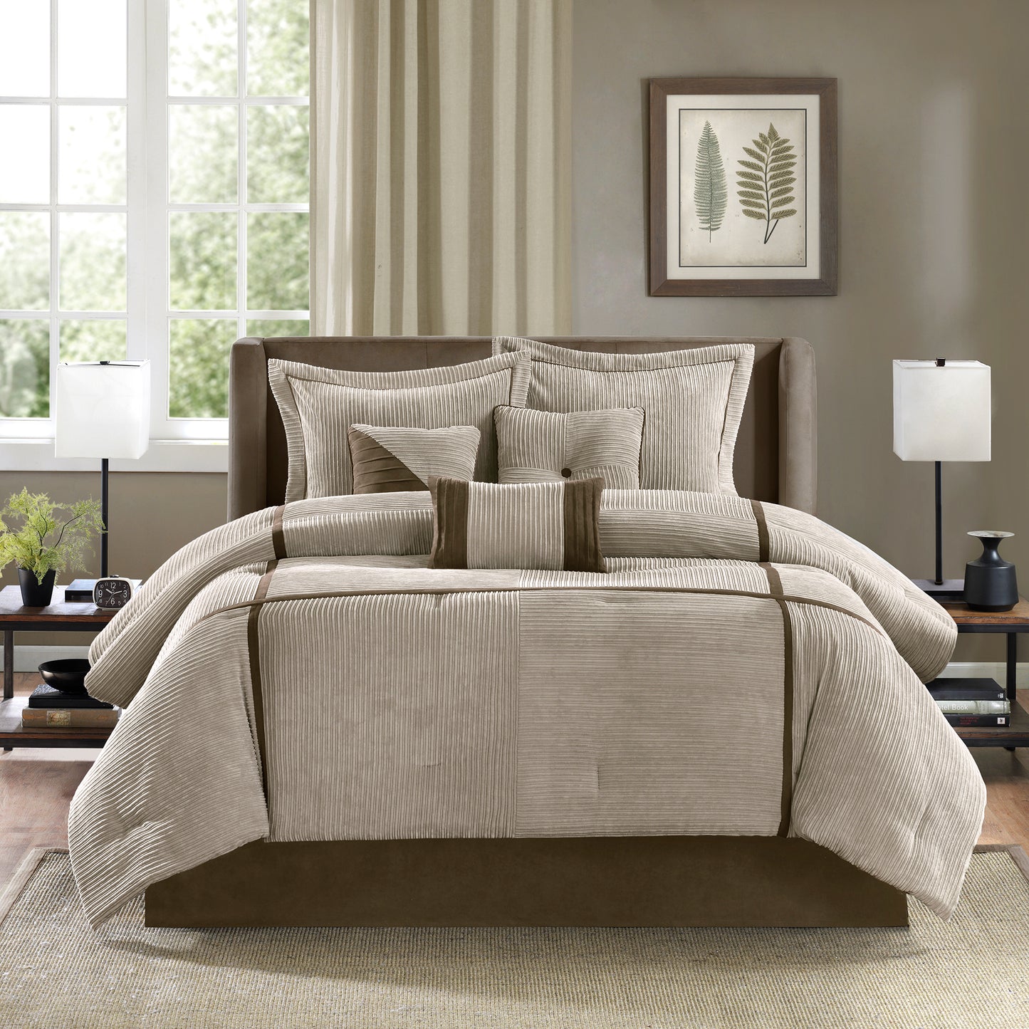 Madison Park 7 Piece Micro Corduroy Comforter Set