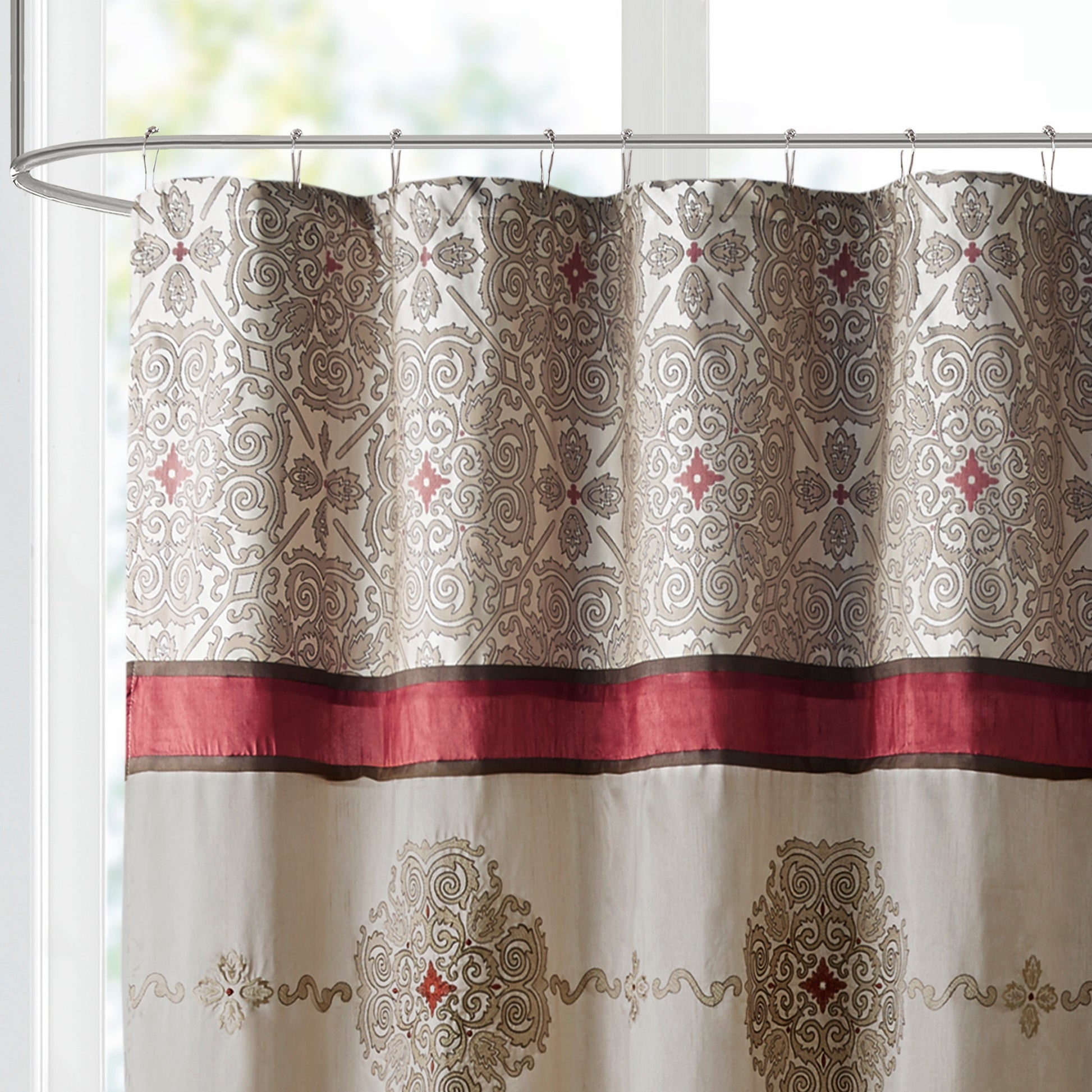 Madison Park Embroidered Shower Curtain