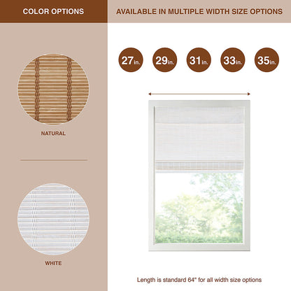 Madison Park Bamboo Light Filtering Roman Shade 64"L