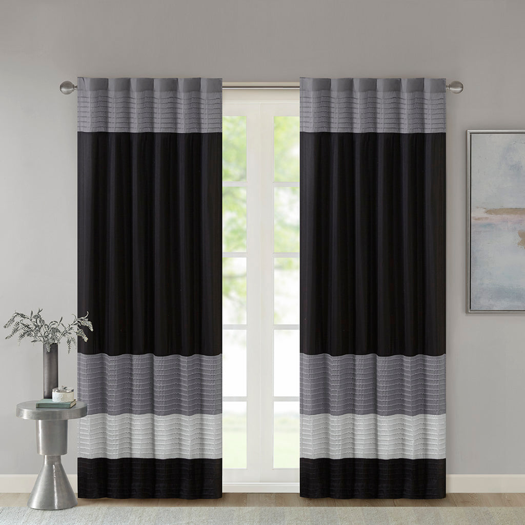 Madison Park Polyoni Pintuck Curtain Panel