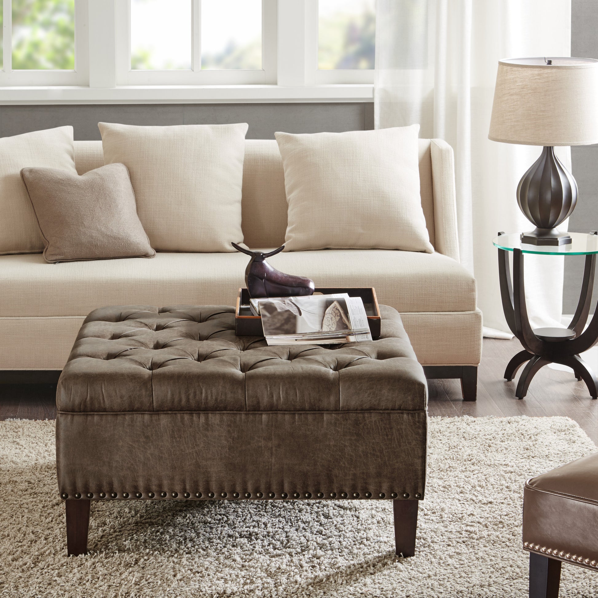 Madison Park Tufted Square Cocktail Ottoman