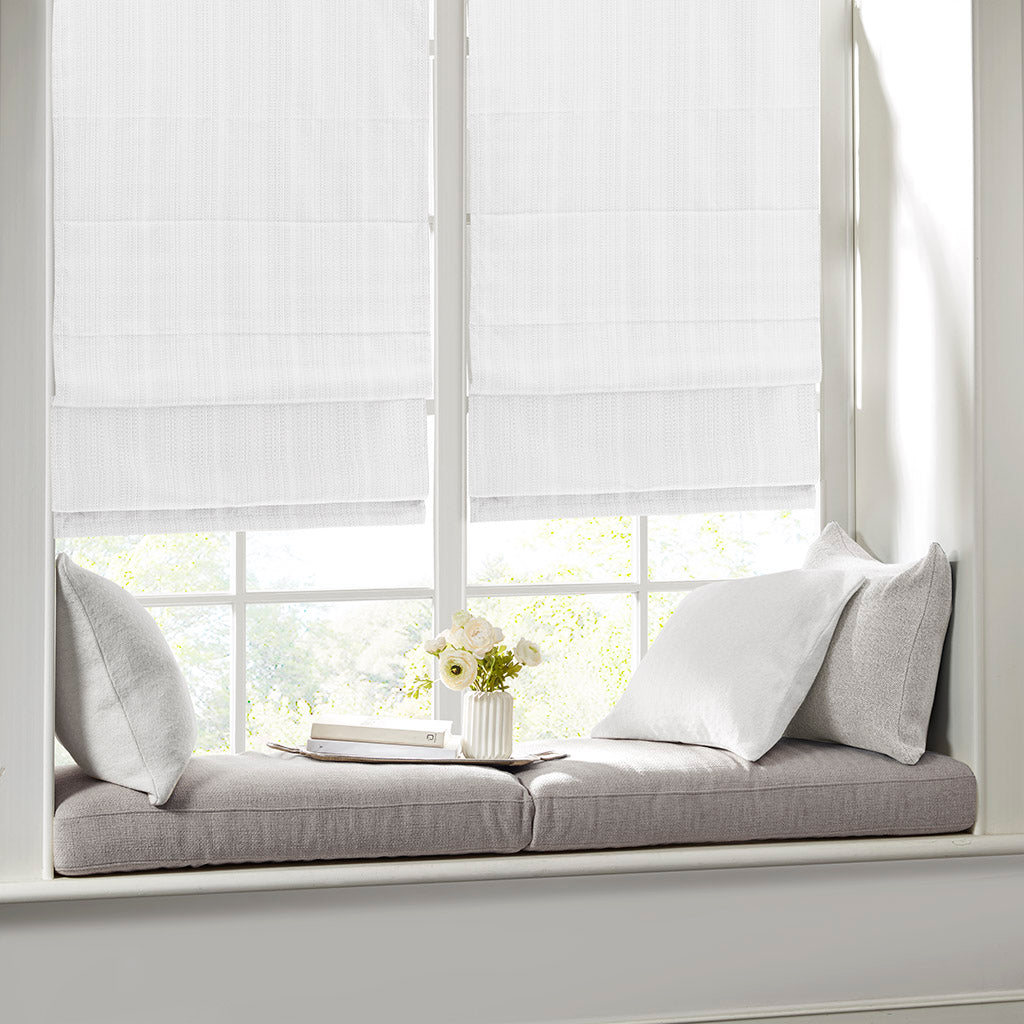 Madison Park Basketweave Room Darkening Cordless Roman Shade