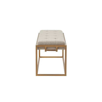 Madison Park Button-tufted Upholstered Metal Base Accent Bench