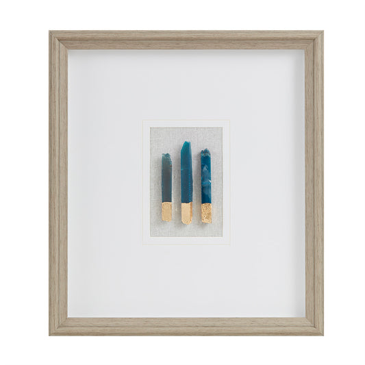 Madison Park Blue Natural Agate Double Mat Shadow Box Wall Decor