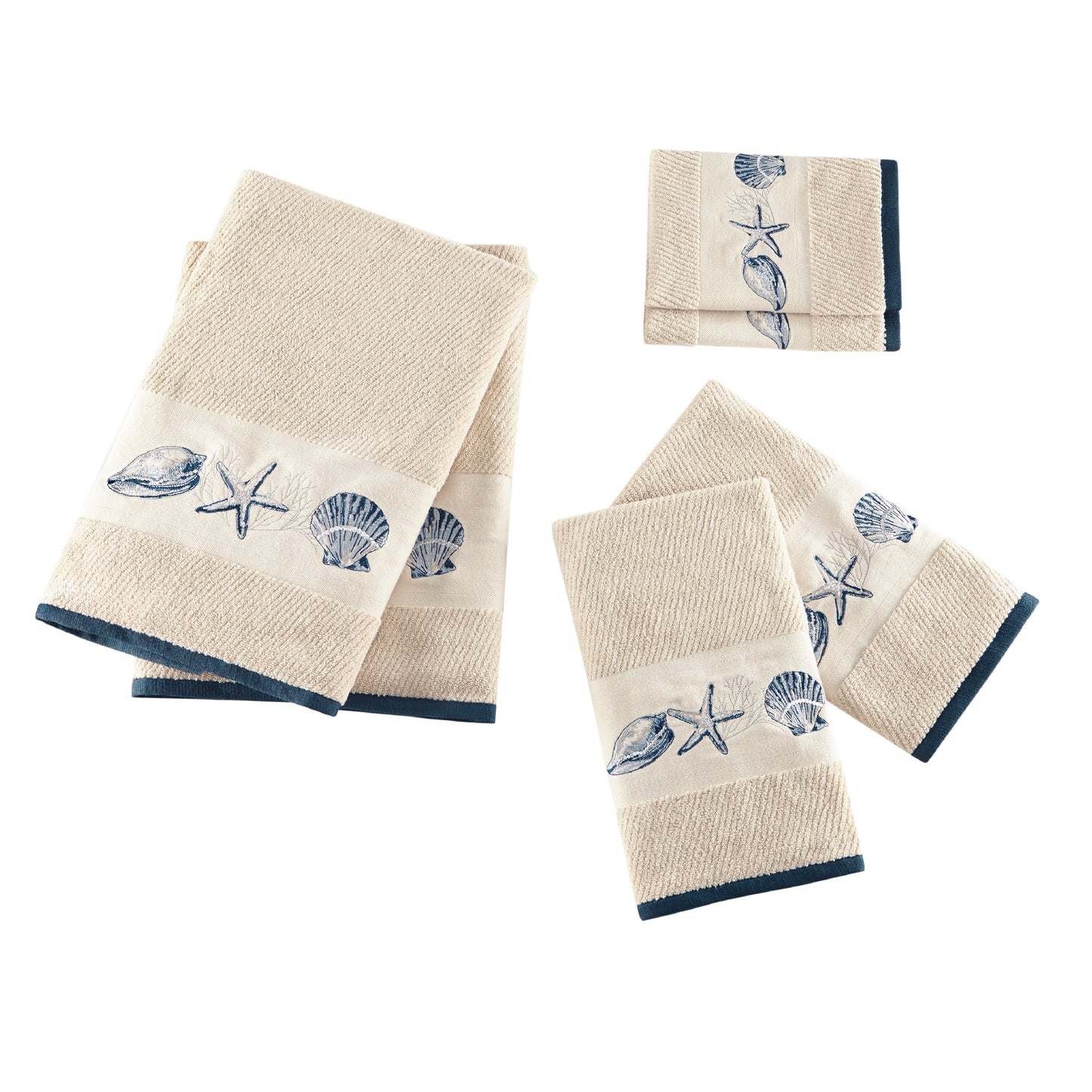 Madison Park Embroidered Cotton Jacquard 6 Piece Towel Set