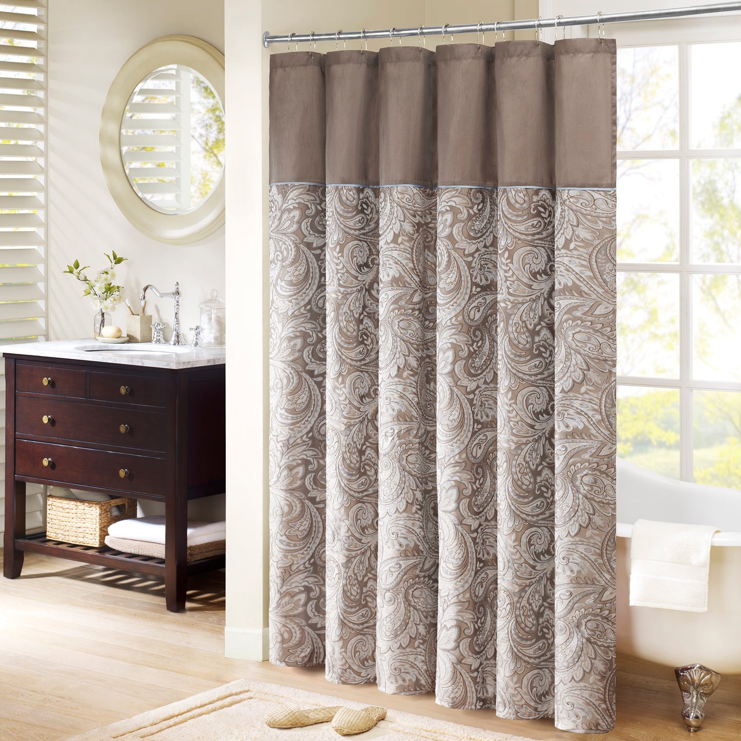 Madison Park Jacquard Shower Curtain