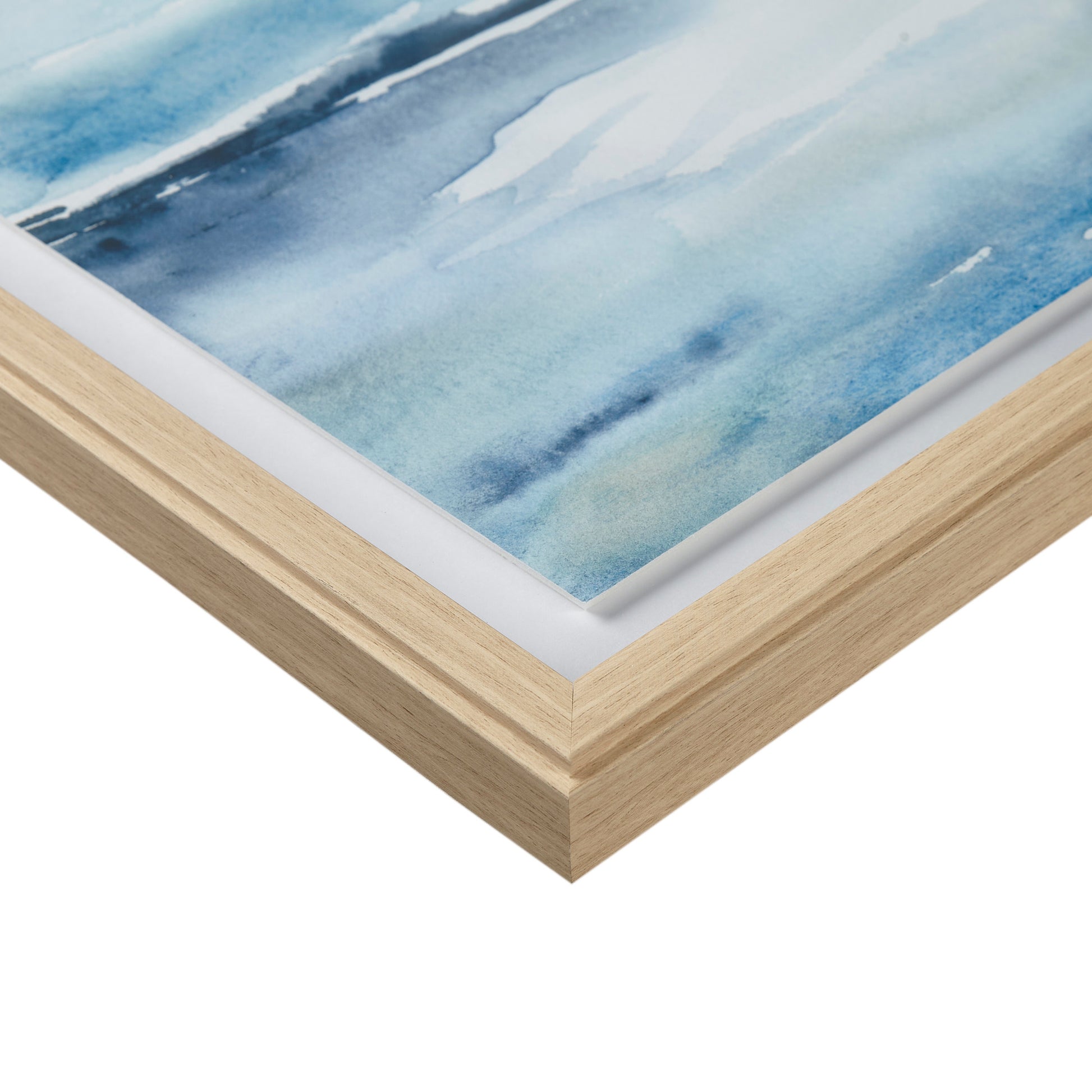 Madison Park Framed Glass and Single Matted Abstract Landscape Coastal Wall Art
