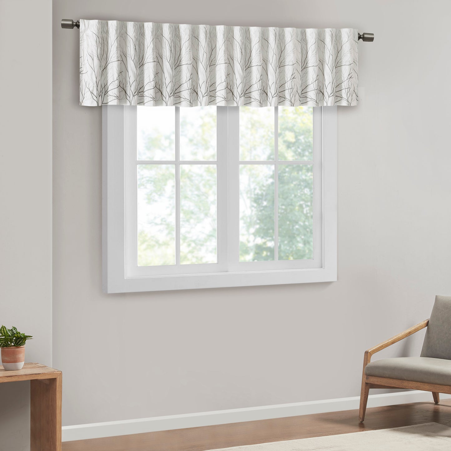 Madison Park Faux Silk Embroidered Window Valance