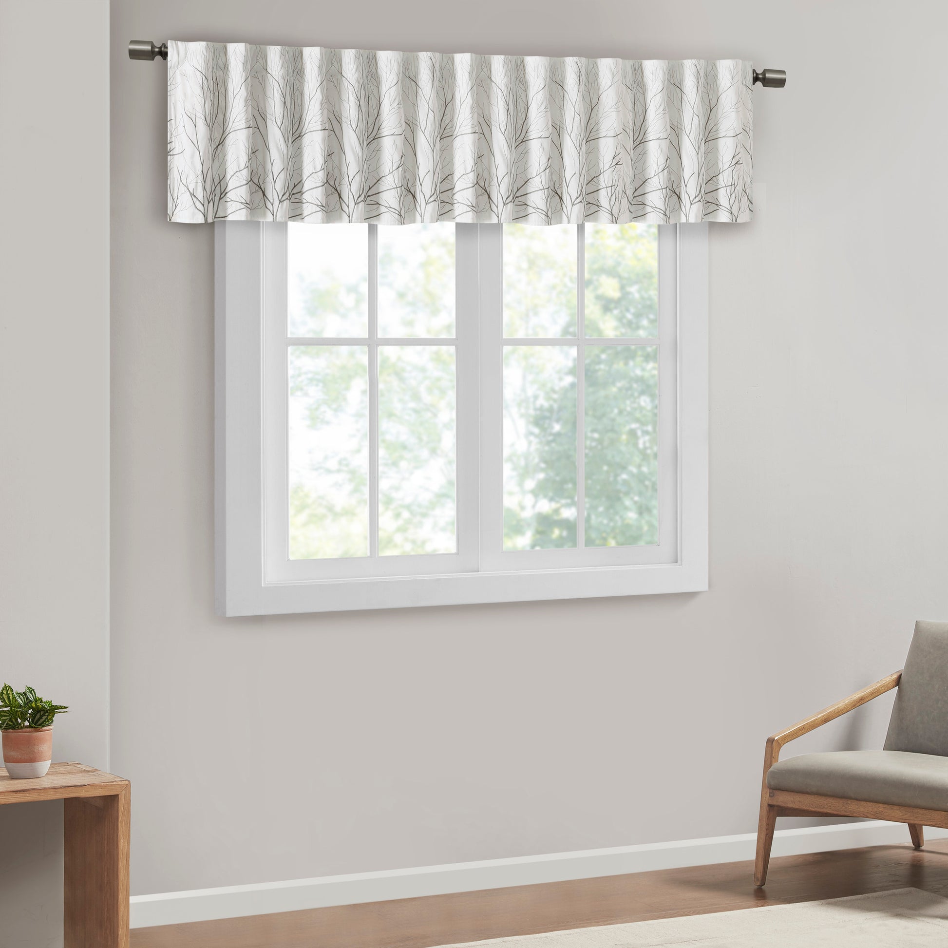 Madison Park Faux Silk Embroidered Window Valance