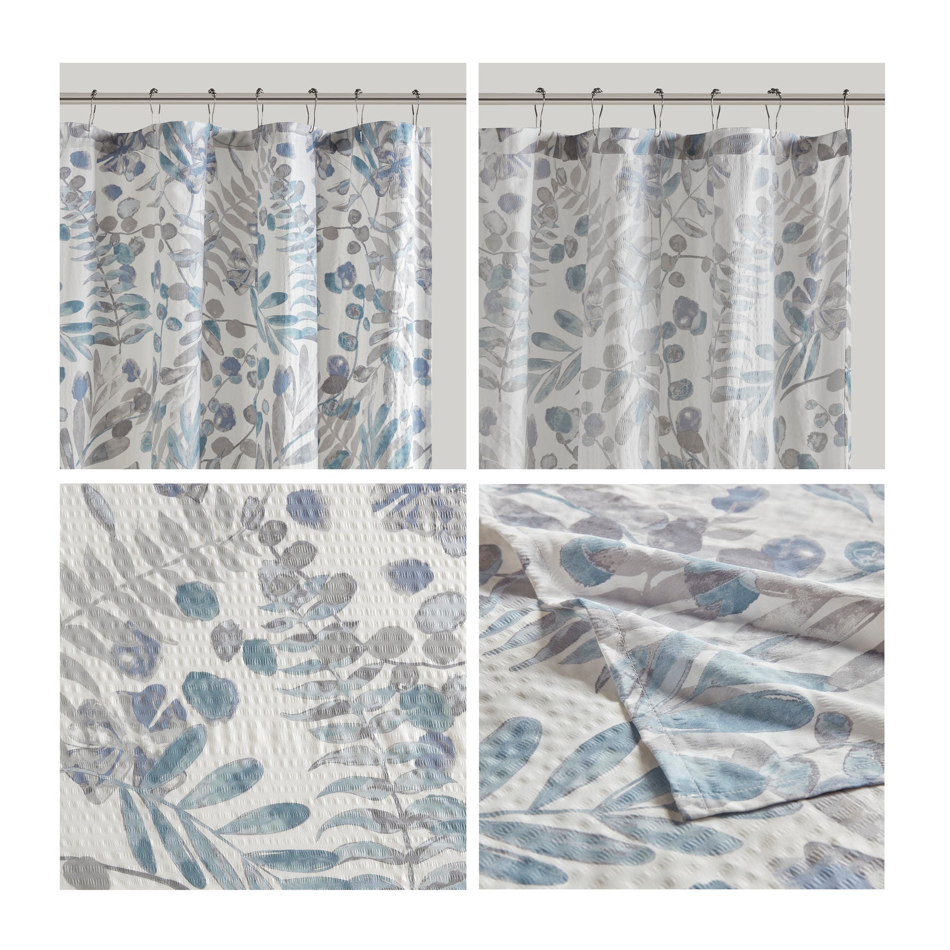 Madison Park Printed Seersucker Shower Curtain