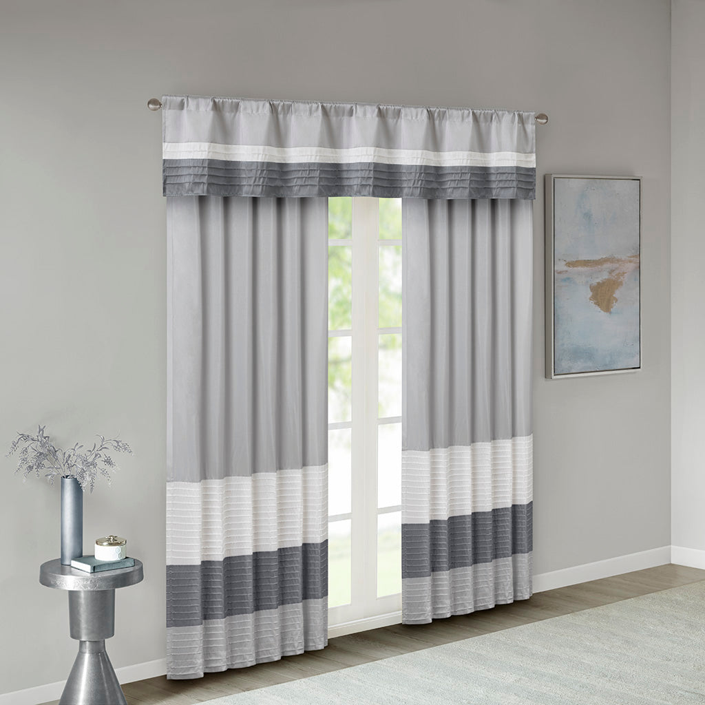 Madison Park Polyoni Pintuck Curtain Panel