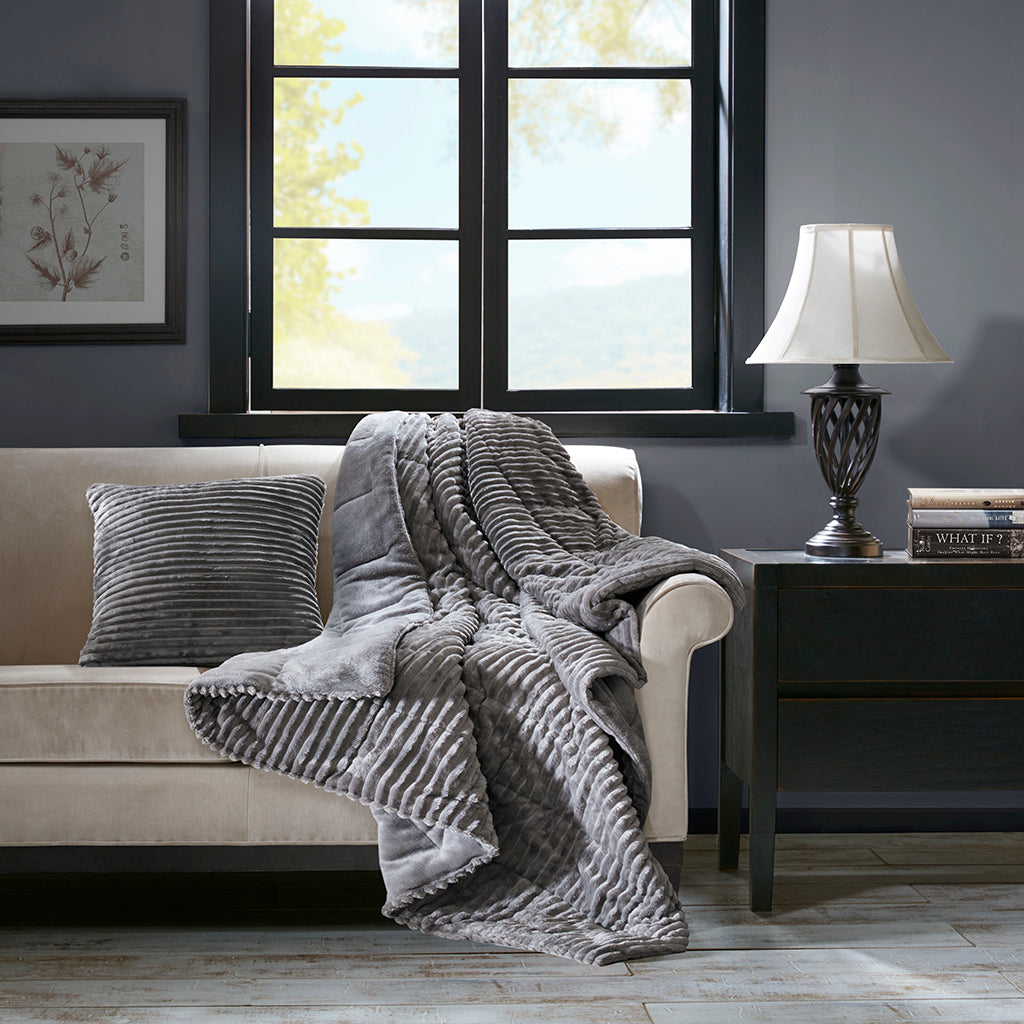 Madison Park Oversized Plush Down Alternative Filled Throw