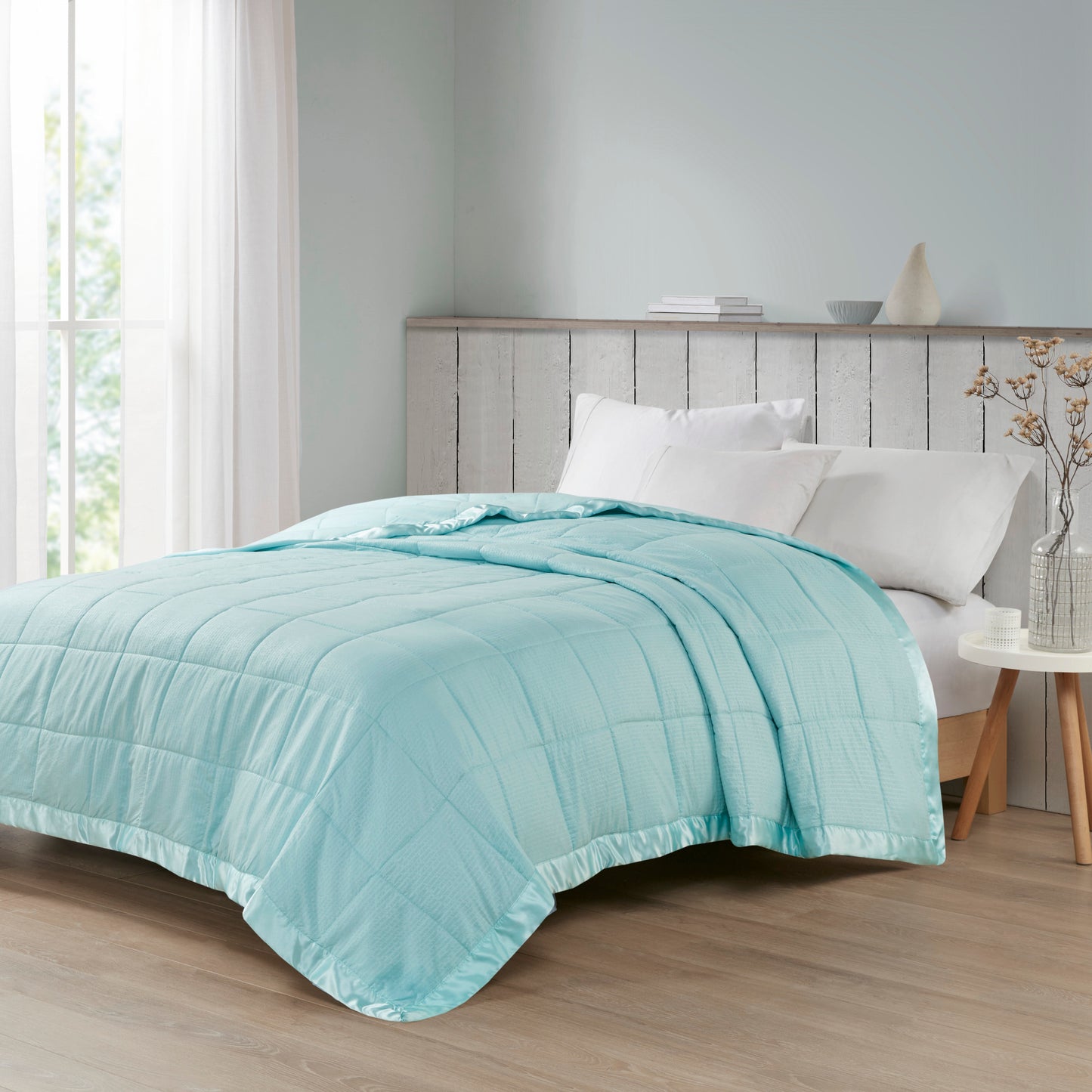 Madison Park Oversized Down Alternative Blanket with Satin Trim