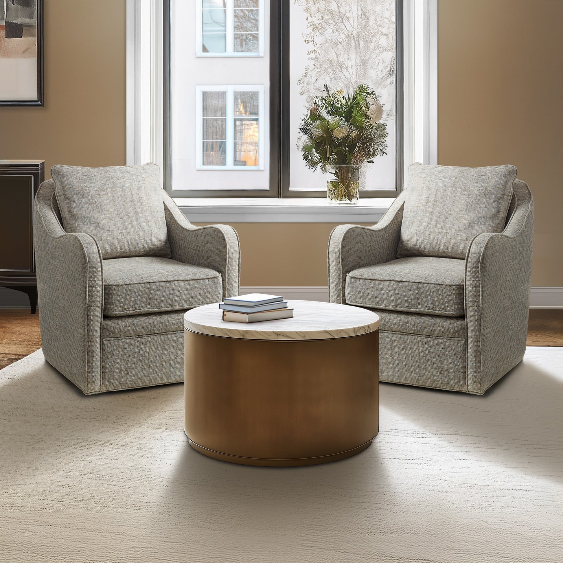 Madison Park Wide Seat Swivel Arm Chair