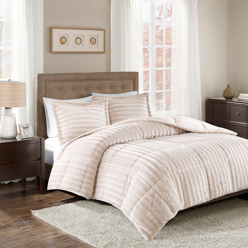 Madison Park Faux Fur Comforter Mini Set