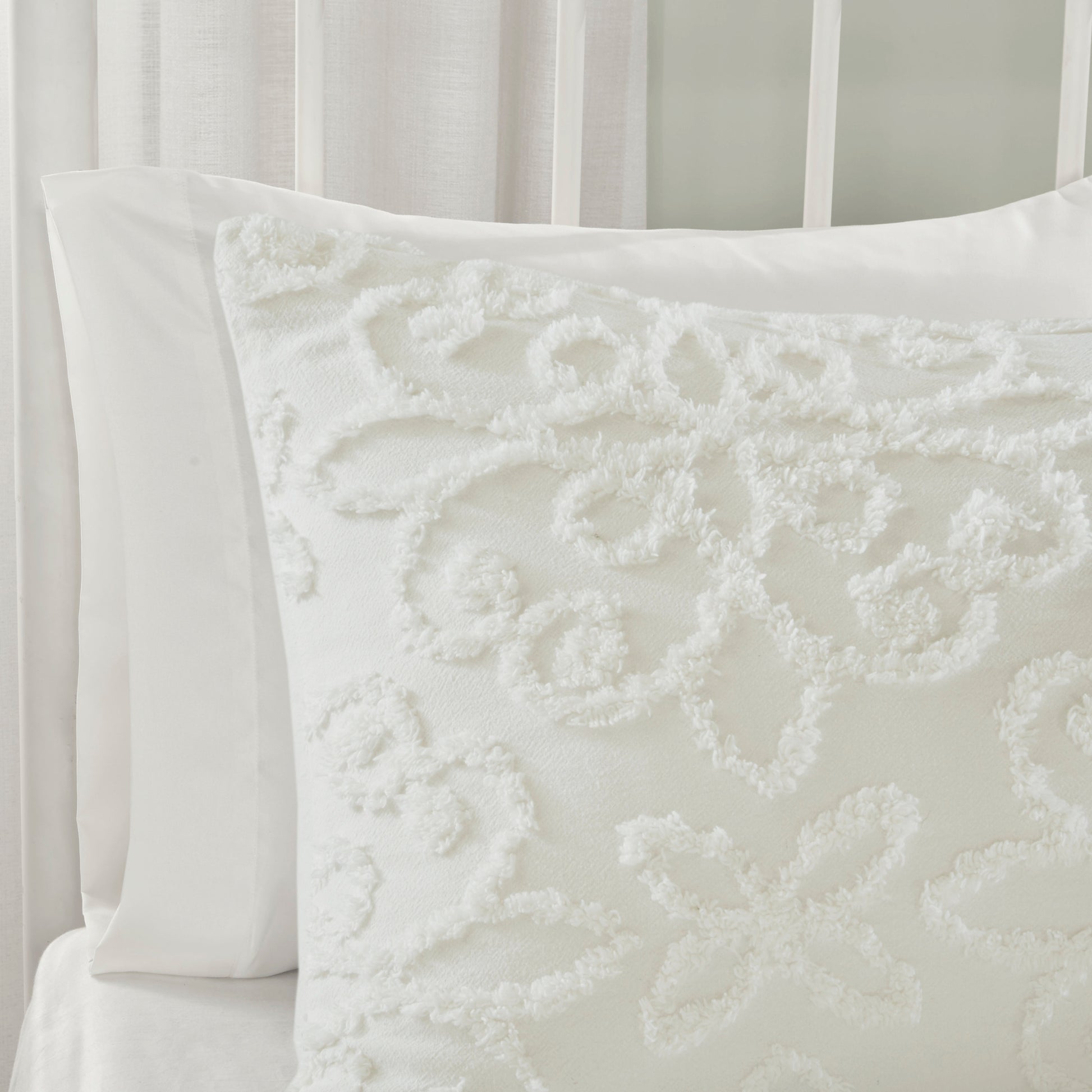 Madison Park 3 Piece Tufted Cotton Chenille Duvet Cover Set