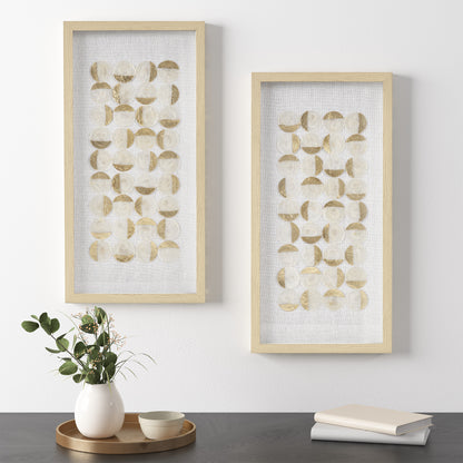 Madison Park Natural Capiz with Gold Foil 2-piece Shadowbox Wall Decor Set