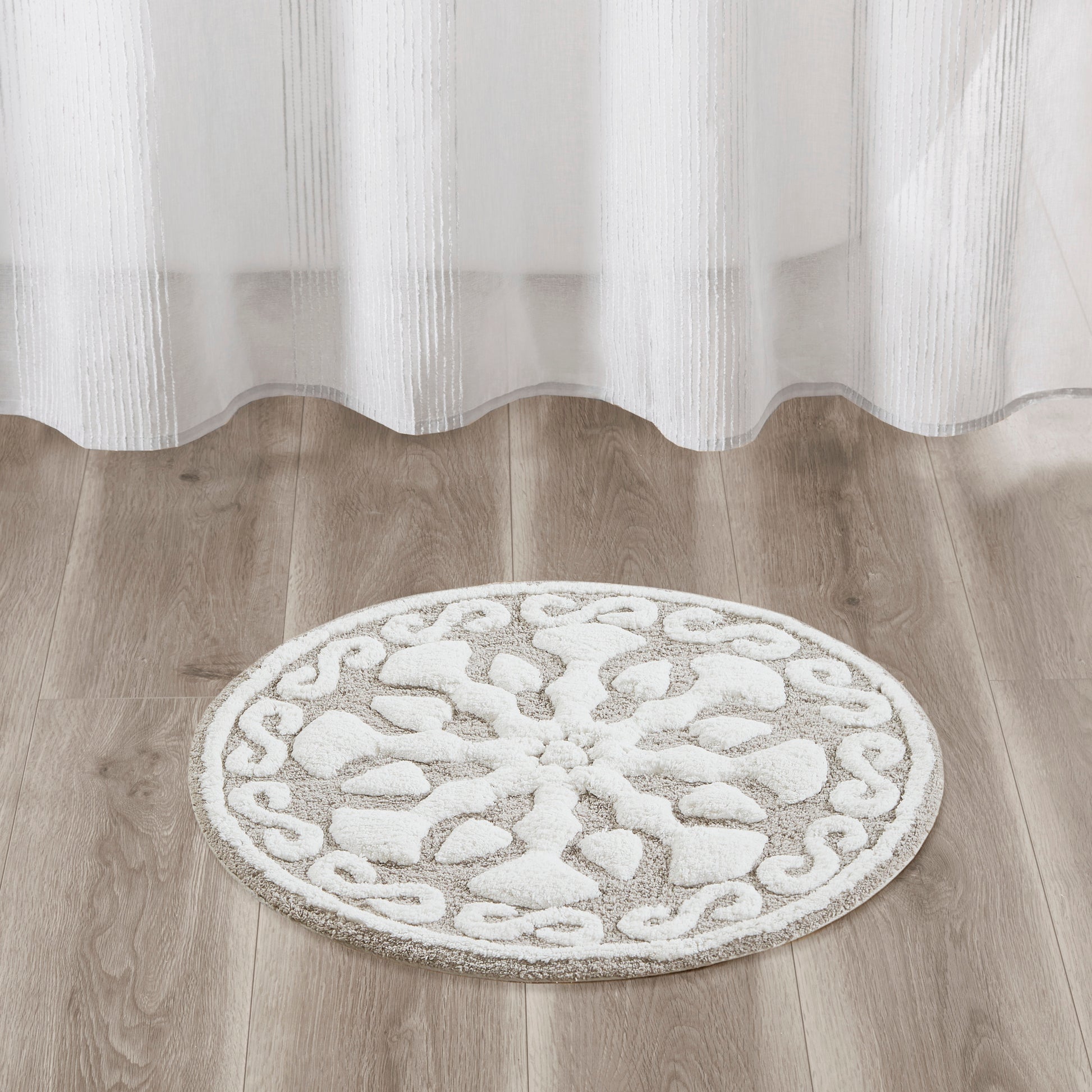 Madison Park Medallion Cotton Tufted Bath Rug